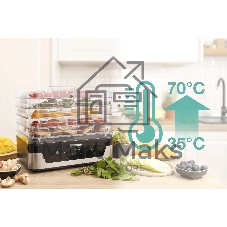 Сушка для фруктов и овощей Gorenje FDK400DE 5под. 240Вт нержавеющая сталь