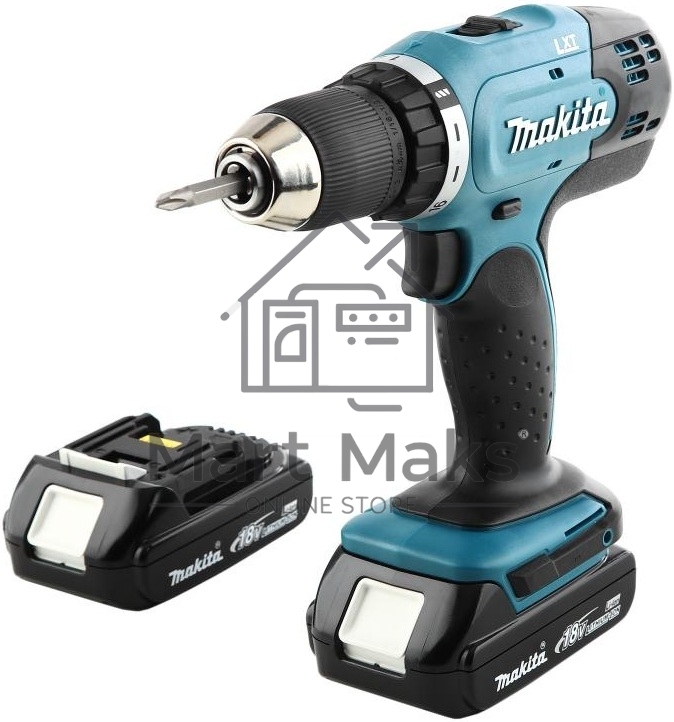 Дрель-шуруповерт Makita DDF453SYE Дрель ак 18В,2х1.5Ач Li-ion,БЗП-13мм,0-400\1300об\м,42\27Нм,1.8кг,чем
