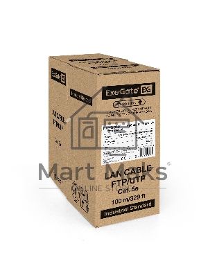 Кабель ExeGate Special UTP 4 пары кат.5e CCA, 26AWG, бухта 100м, серый, PVC