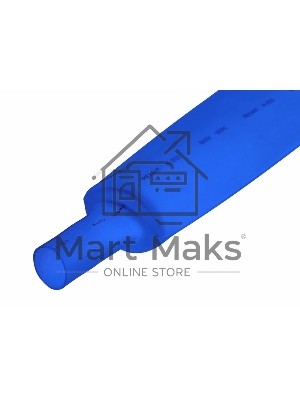 Термоусаживаемая трубка Rexant 50,0/25,0 мм, синяя, упаковка 10 шт. по 1 м