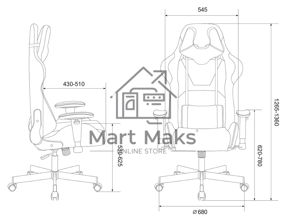 Кресло игровое Бюрократ VIKING KNIGHT LT15 FABRIC малиновый крестовина металл/пластик