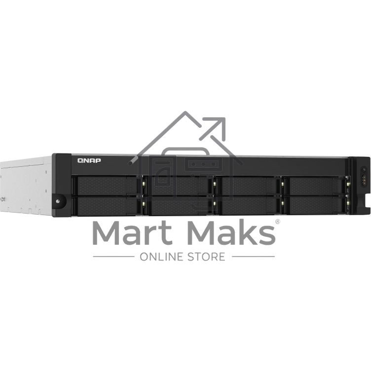Сетевое хранилище без дисков SMB QNAP TS-832PXU-4G 8-Bay AL324 quad-core 1.7 GHz 2U rackmount NAS, 4GB DDR4 UDIMM RAM (max 1x16GB), SATA 6Gb/s, 2x 10GbE SFP+ LAN, 2x2.5 GbE LAN, 1x PCIe Gen2 x2 slot. W/o RAIL-B02