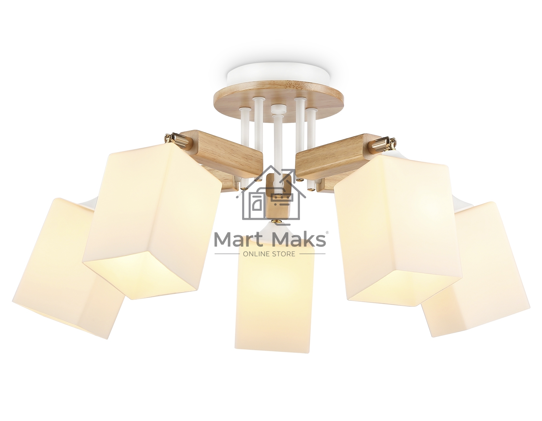 Светильник Ambrella light TR9518/5 WH/GD/FR белый/золото/белый матовый E27*5 max 40W D670*260