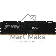 Оперативная память Kingston Fury Beast, DDR5, 64GB (2x32GB), 5600 MHz, CL40, с радиатором, чёрный