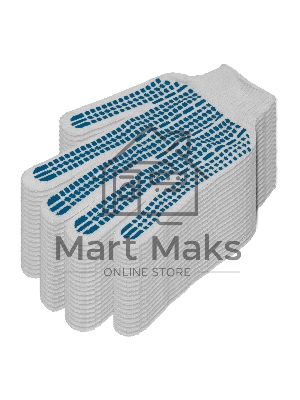 Перчатки трикотажные, с ПВХ Протектор, 32 г, 10 класс, 10 пар/уп