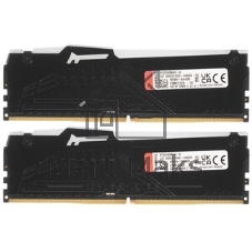 Оперативная память Kingston Fury Beast Black RGB, DDR5, 64Gb (2x32 Gb), 5200 MHz, CL40, радиатор, RGB, черный
