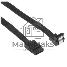 Кабель интерфейсный SATA Cablexpert CC-SATAM-DATA90-BL-50CM, Sata3 7pin/7pin, мет.защелка, угловой разъем, 50 см, черный, пакет