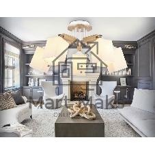 Светильник Ambrella light TR9518/5 WH/GD/FR белый/золото/белый матовый E27*5 max 40W D670*260
