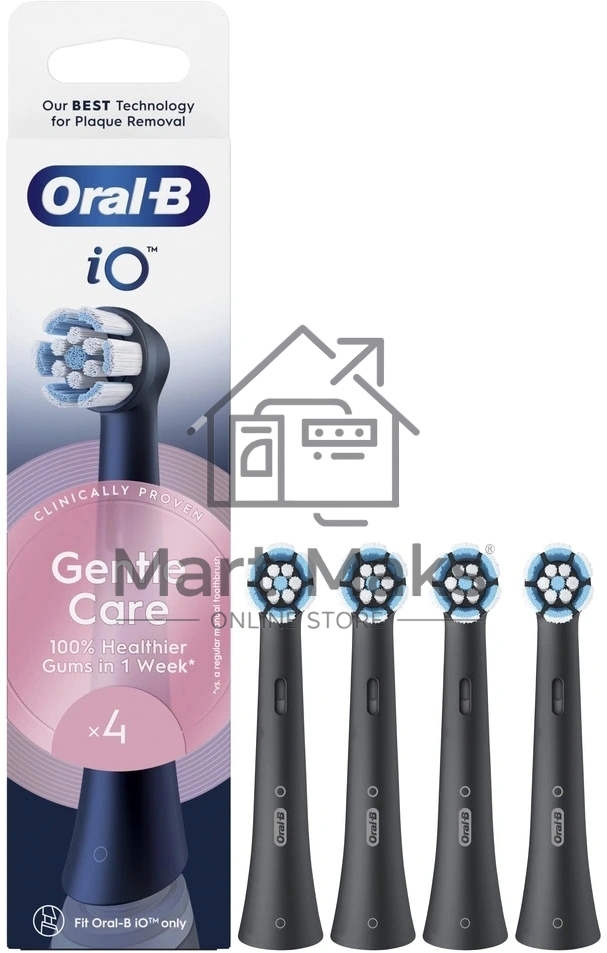 Насадка для зубных щеток Oral-B Cross Action iO RB SBF Gentle Care (упак.:4шт) черный