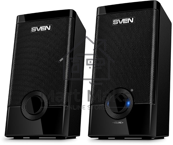 Колонки Sven 318 черный USB-порт ПК, ноутбука или адаптер 5V DC
