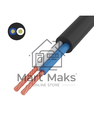 Провод соединительный ПВС Rexant 2x0,75 мм², черный, длина 20 метров, ГОСТ 7399-97