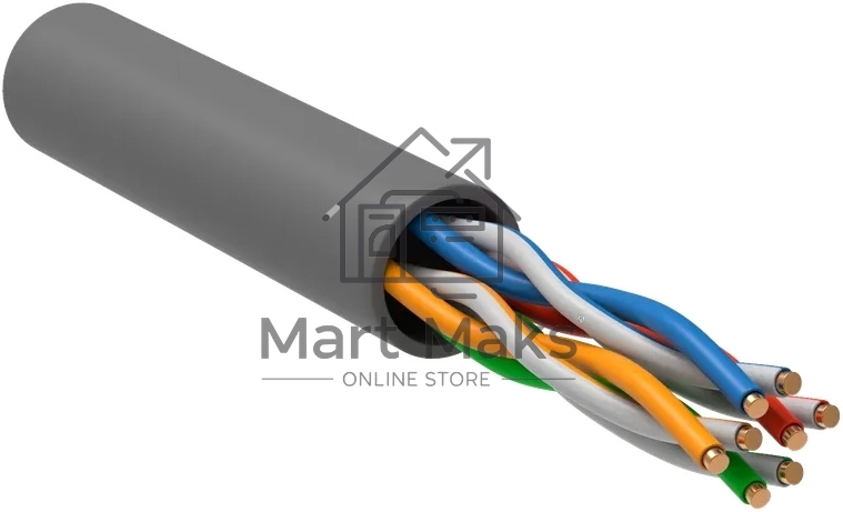 Кабель информационный ITK Generica BC1-C5E04-111-305-TL-R-G кат.5E U/UTP 4X2 1Om PVC внутренний 305м серый