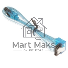 Кабель интерфейсный SATA Cablexpert CC-SATAM-DATA90-TR-30CM, Sata3 7pin/7pin, мет.защелка, угловой разъем, 30 см, прозрачный, пакет
