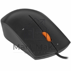 Мышь проводная Lenovo 300 черный, 1600 dpi, USB, кнопки - 3