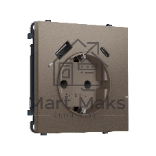 Комплект механизма электрической розетки SIGMA Темная бронза матовый 2USB A+C 20W (быст. зар.) с/з с/ш 16A-250V QUANT PRO (SP6400, PR160) Комплект механизма электрической розетки SIGMA Темная бронза матовый 2USB A+C 20W (быст. зар.) с/з с/ш 16A-250V QUANT PRO (SP6400, PR160)