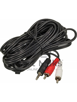 Кабель аудио Ningbo JAAC010-5 2хRCA (m)/Jack 3.5 (m) 5м. черный