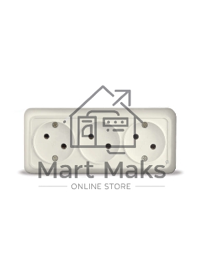 Розетка 3-м ОП Олимп без заземл. беж. UNIVersal 1166