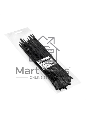 Стяжка (хомут) нейлоновая ExeGate CV66-400x4.8B (нейлон 6.6, 400x4.8мм, неоткрывающаяся, halogen free, -40°C - +85°C, черная, 100 шт)