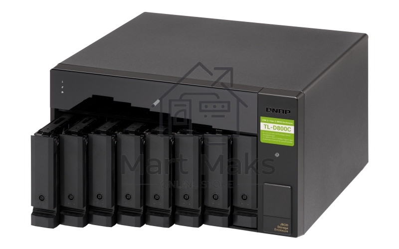Полка расширения сетевого хранилища без дисков SMB QNAP TL-D800C USB 3.2 Gen 2 Type-C JBOD storage enclosure, 8-tray 3,5