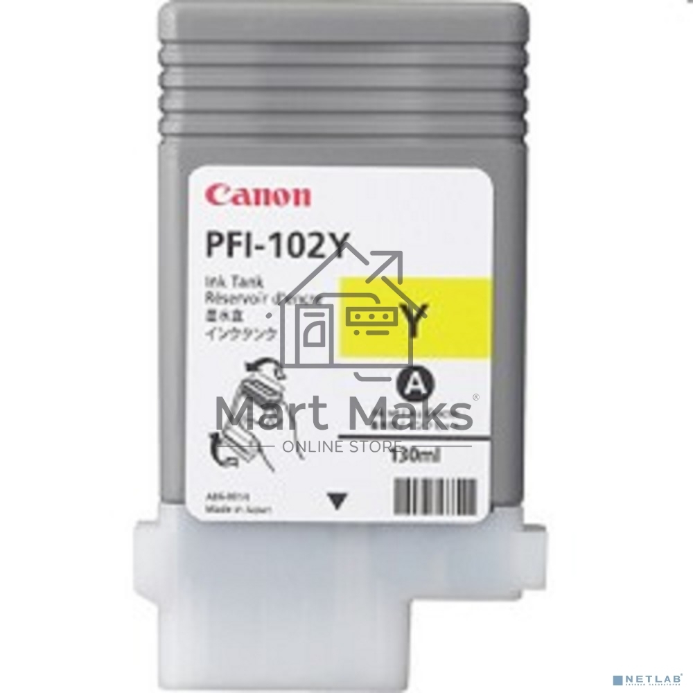 Картридж струйный Canon PFI-102Y (0898B001) желтый, 130 мл., для imagePROGRAF iPF605, iPF610., iPF650, iPF655, iPF710, iPF750, iPF755, LP17, iPF510