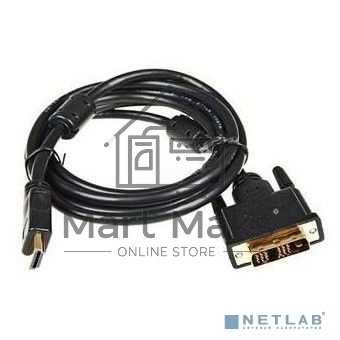 Кабель DVI Buro HDMI19 (m)/DVI-D(m) 5м феррит.кольца Позолоченные контакты