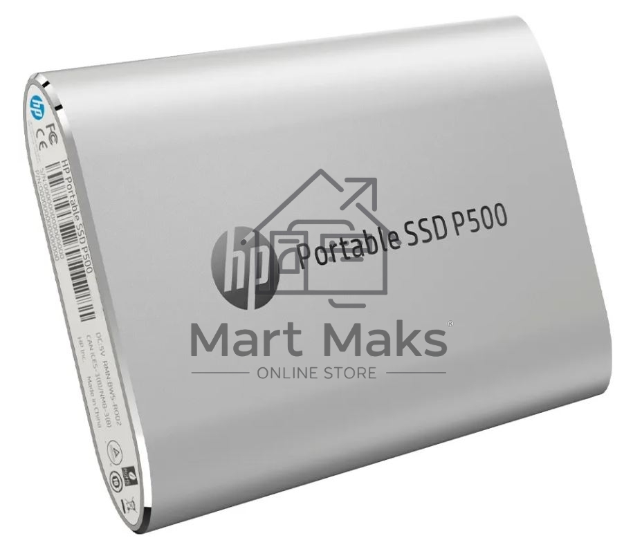 Портативный твердотельный накопитель HP P500, USB 3.2 gen.2 / USB Type-C / USB Type-A, OTG, 1 ТБ, R420/W260, серебряный