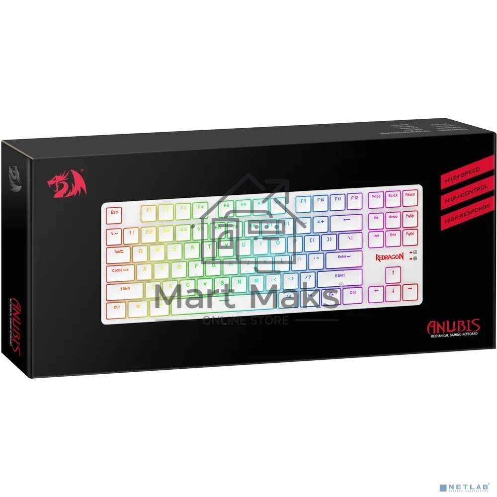 Клавиатура Redragon Anubis беспроводная, USB, Bluetooth/Радиоканал, белый