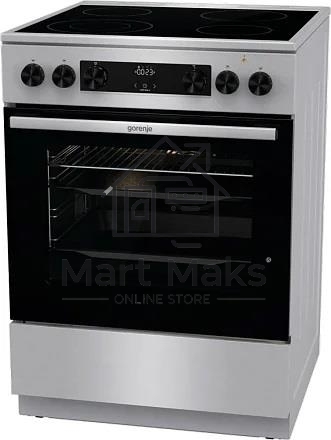 Плита электрическая Gorenje GECS6C70XC серебристый, конфорок 4 электрических, духовка 71 л, 60 см x 85 см x 60 см