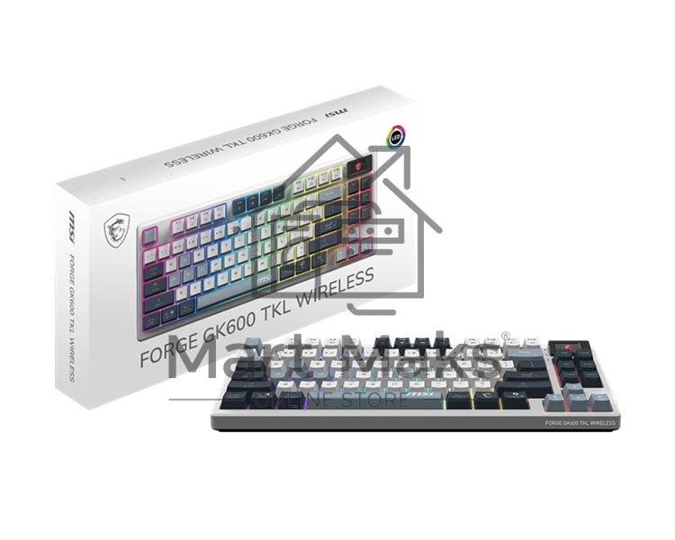 Клавиатура MSI FORGE GK600, USB, белый/синий