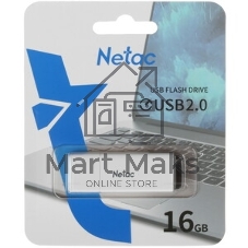 Флешка USB Netac U185 (NT03U185N-016G-20WH), 16Gb, USB 2.0, R/W 25/10, белый/серый