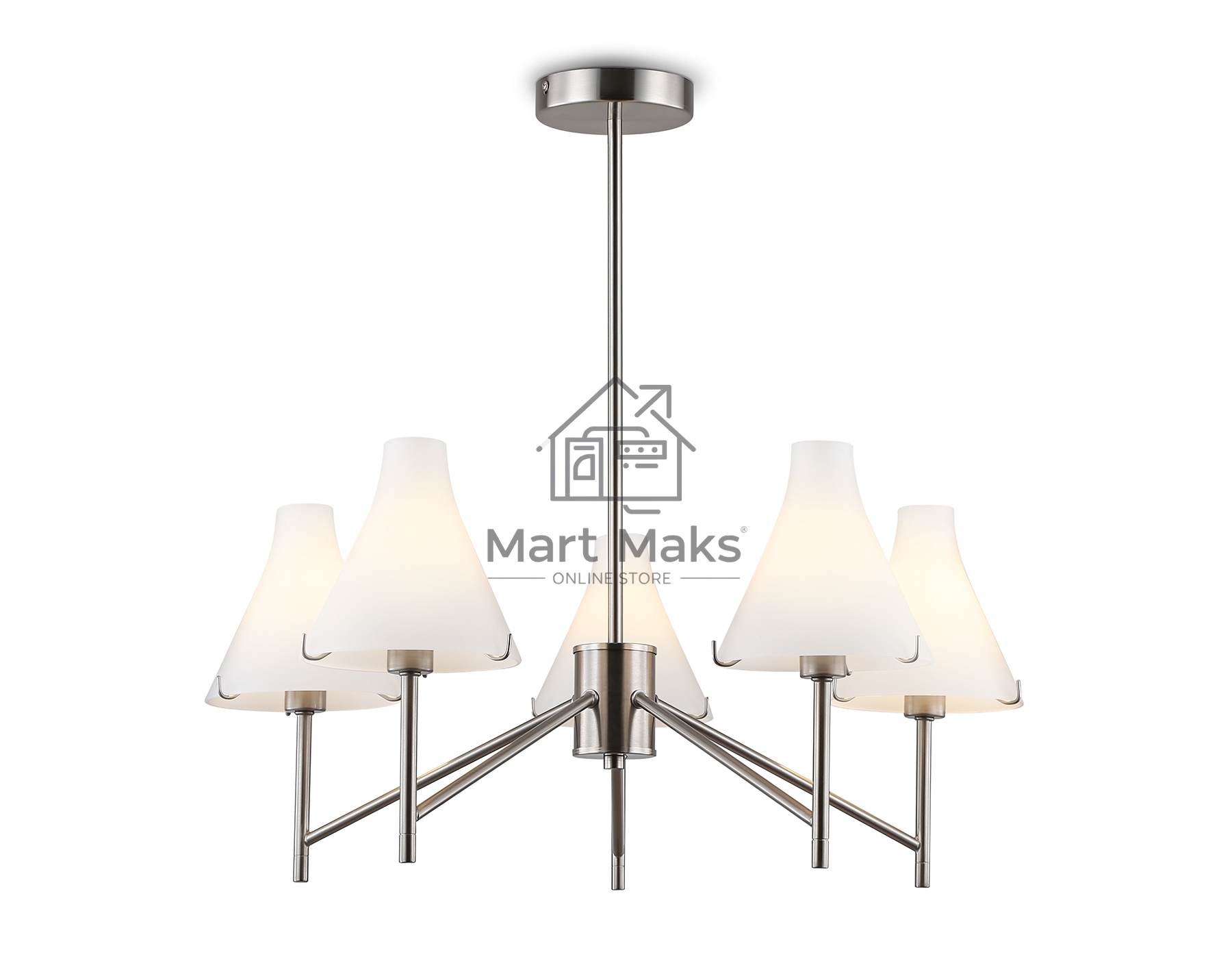 Люстра Ambrella light LH57123/5 SN/FR никель/белый матовый E14/5 max 40W D650*590
