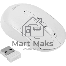 Мышь беспроводная Acer OMR308 белый, 1600 dpi, радиоканал, Bluetooth, USB, кнопки - 4