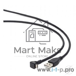 Кабель Gembird/Cablexpert Pro CCP-mUSB2-AMBM90-6, AM/microBM 5P, 1,8м, угловой, экран, черный