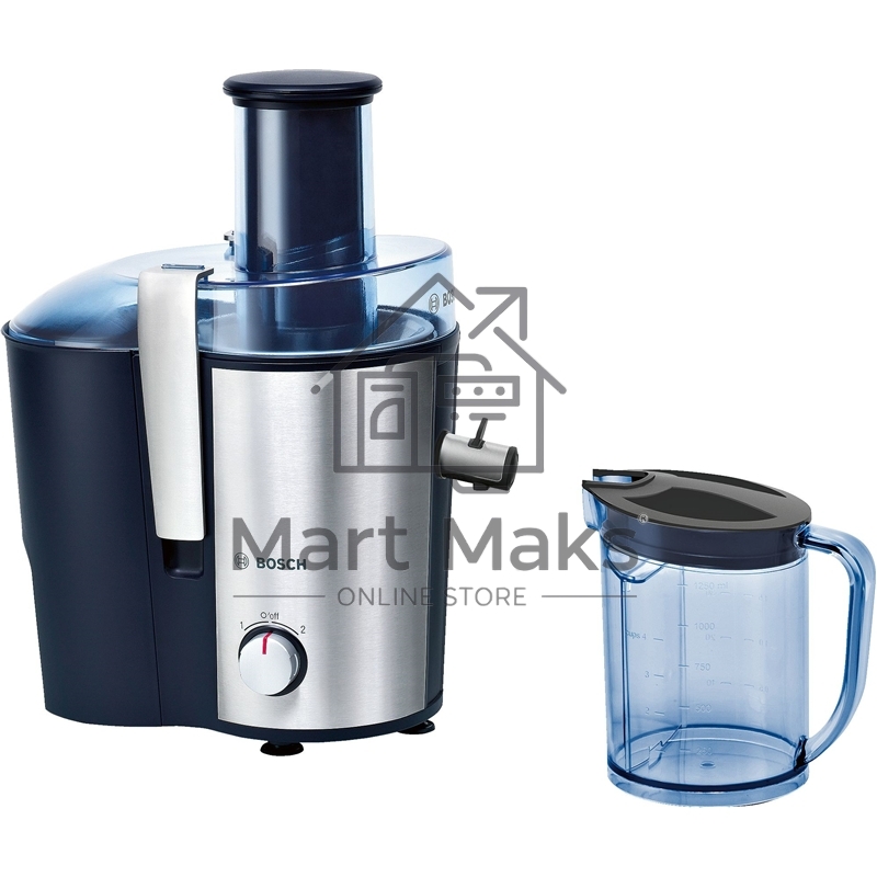 Соковыжималка центробежная Bosch MES3500 700Вт рез.сок.:1250мл. серебристый/синий