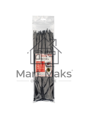 Хомут-стяжкa нейлоновая с тройным замком Rexant 350x4,8 мм, черная, упаковка 100 шт.