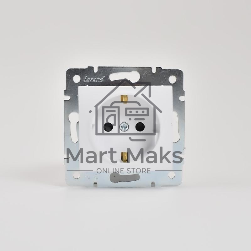 Механизм розетки 1-м СП KARINA защ. шторки с заземл. термопласт бел. LEZARD 707-0288-124B