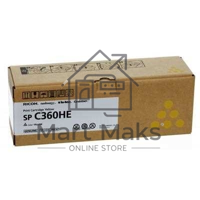 Картридж лазерный Ricoh SP C360HE жёлтый для SP C360DNw/SP C360SNw/SP C360SFNw/SP C361SFNw 6000 страниц.
