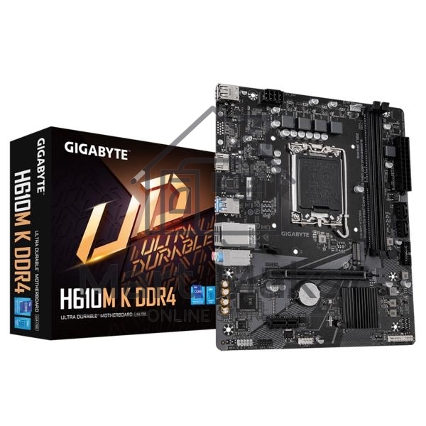 Материнская плата Gigabyte H610M K DDR4 V2.0, LGA 1700, Intel H610, 2xDDR4, 2xSATA, 1xM.2, 1xPCIe 4.0 x16, 1xPCIe x1, 1xHDMI, 1x 1Gb LAN, 2xUSB-A 3.2 Gen 1, 4xUSB-A 2.0, 3x 3.5 мм, 7.1, mATX