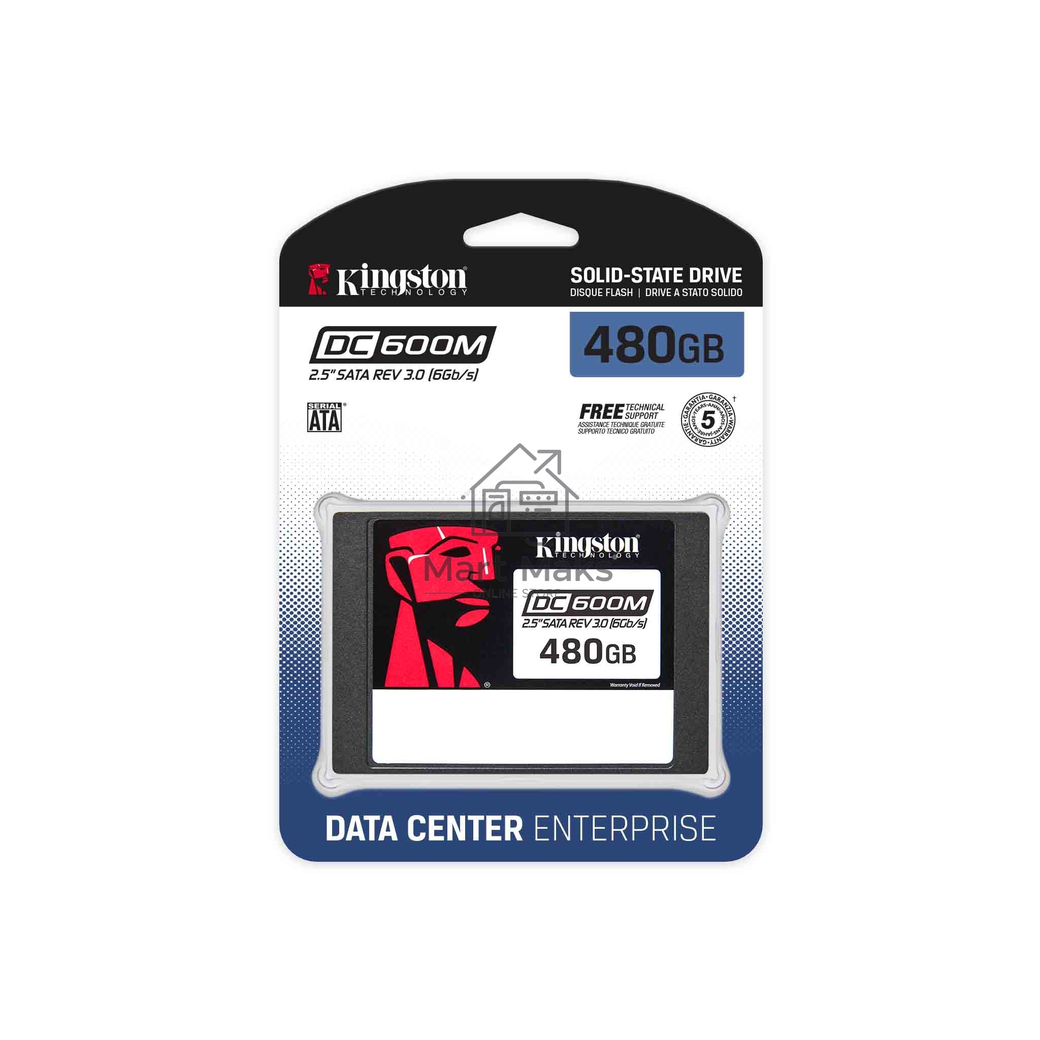 Накопитель SSD Kingston DC600M, 480GB, SATA III, 2.5