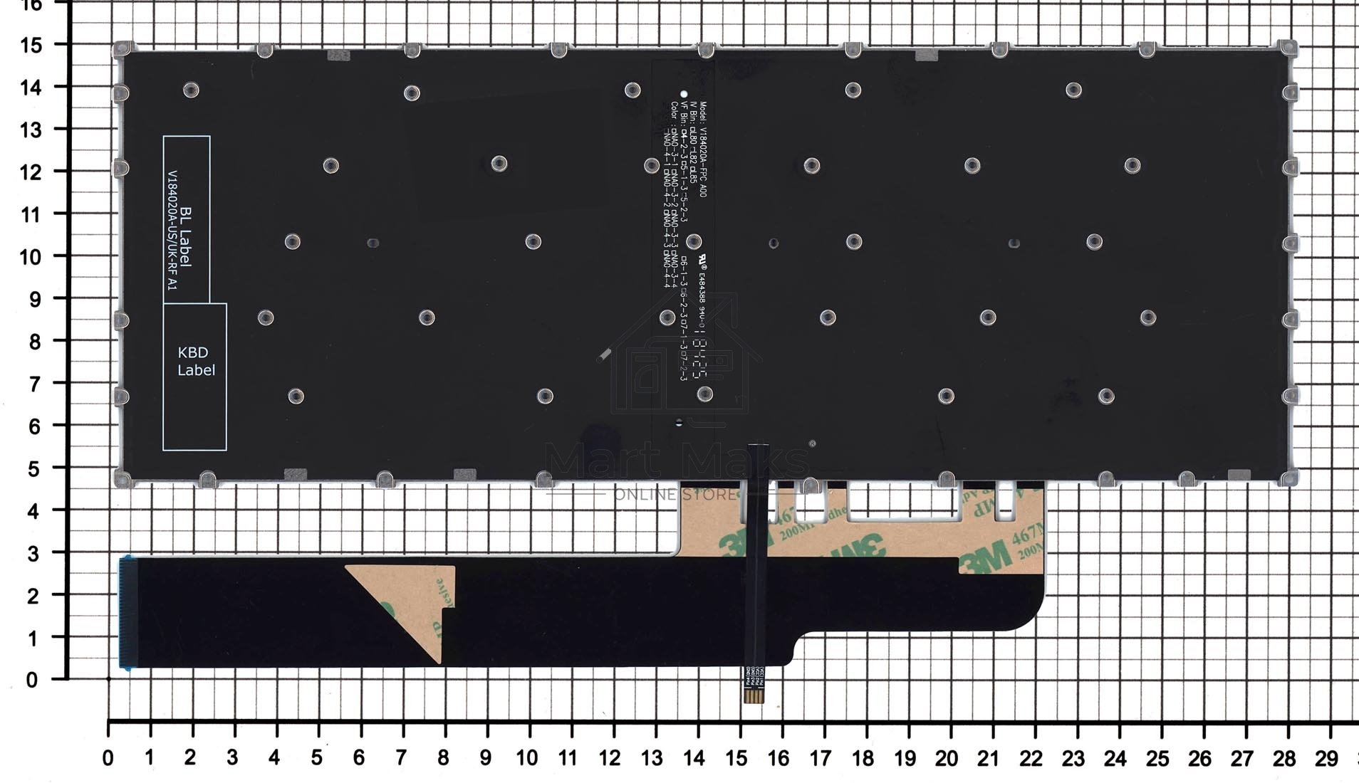 Клавиатура для ноутбука Lenovo XIAOXIN Air-14 2019 540S-14 черная с подсветкой