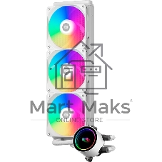 Система охлаждения/ PCCooler DA360 ARGB WH (280W, 360мм, белый, ARGB/ Fans: 3x120мм, 72.1CFM, 33.8dBA, 1800RPM/ Pump height 55мм, 28dBA, 3000RPM, Rad thickness 27мм/ S: 1851, 1700, 1200, 20XX, 115X, AM5, AM4)