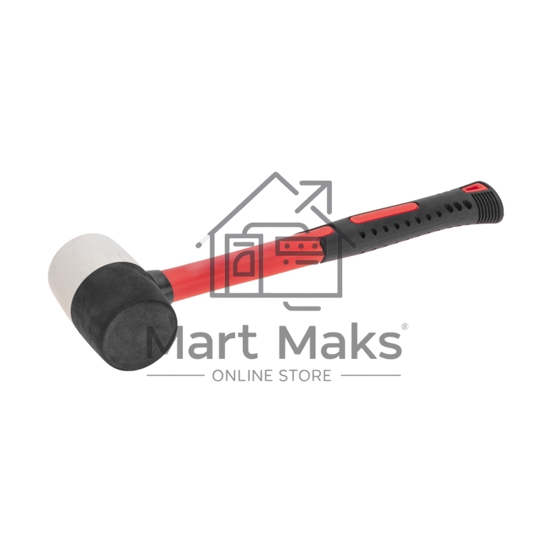 Киянка резиновая KRANZ 225 г, черно-белая резина, фибергласовая рукоятка