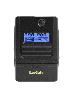Источник бесперебойного питания ExeGate Smart LB-850.LCD.AVR.4C13.USB (850VA/510W, LCD, AVR, 4*C13, USB, батарея 12V 9Ah, черный)