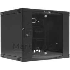 Шкаф настенный Lanmaster Next TWT-CBWNG-9U-6X4-BK 9U 550x450 мм пер. дв. стекл съемные бок. пан. 60 кг черный