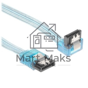 Кабель интерфейсный SATA Cablexpert CC-SATAM-DATA90-TR-30CM, Sata3 7pin/7pin, мет.защелка, угловой разъем, 30 см, прозрачный, пакет