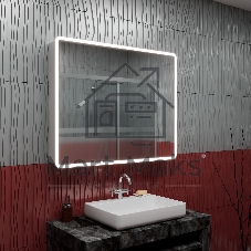 Зеркало-шкаф Bau Stil 100х80, LED подсветка, сенсор, плавное закрывание, оборачиваемый