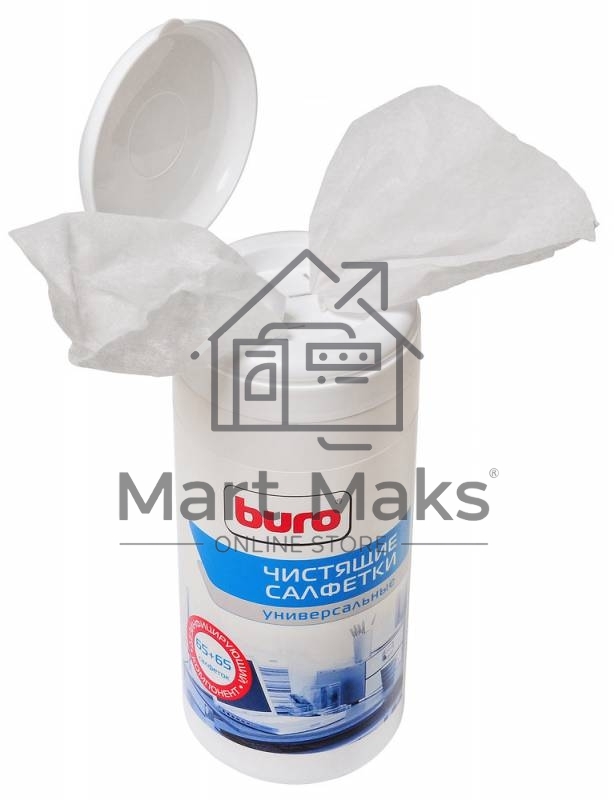 Салфетки Buro BU-Tmix универсальные туба 65шт влажных + 65шт сухих