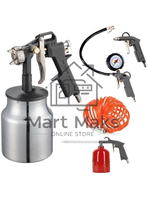 Набор пневмоинструмента PATRIOT KIT 5В5пр. краскопульт с н.баком пистолеты шланг5м пульверизатор
