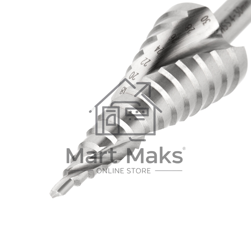 Сверло по металлу ступенчатое ТИТАН 4,0-30,0 мм 98 mm 65 HRC Р6М5 TiN Kranz
