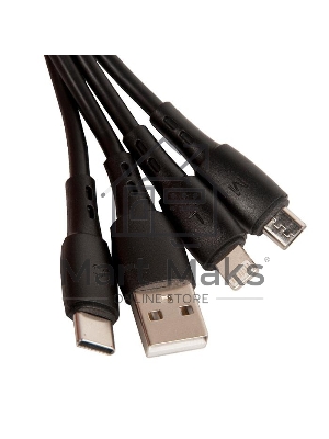 Кабель USB BOROFONE BX71 Shengda для Lightning, Micro USB, Type-C, 2.0A, длина 1м, черный